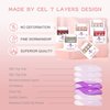 ELEVENAIL Daily Glossy Deep Purple Pink Red Press on False Nails Short Square Fake Fingernails Salon DIY Reusable Acrylic Nail Art Tips Manicure Gifts with Adhesive Tabs Nail File