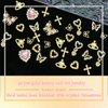 RODAKY 32PCS Butterfly Nail Charms 3D Gold Cross Nail Art Charms Dangle Heart Charms for Nails Heart Nail Gems Luxury Nail Jewelry Gold Nail Decoration Accessories for Women Manicure