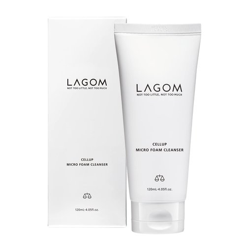 LAGOM Cellup Micro Deep Cleansing Foam, Faicial Cleanser with Aqualicia Gentle Soft Herbal Facial Wash for All type of Skin, Korean Skincare, 4.05 Fl.Oz