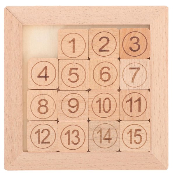 Toddmomy Wooden Number Slide Puzzle 15 Number Puzzle Slide Game Brain Teaser Sliding Puzzle Math Educational Toys for Kids Boys and Girls