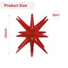 6 Pcs Red Star Foil Balloons One-Piece 14-Pointed Star Balloons 4D Starburst Cone Mylar Balloons 22inch Christmas Birthday Wedding Wedding Anniversary Party Supplies(Red)