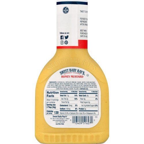 Sweet Baby Ray's Dipping Sauce, Honey Mustard (14 Ounce (Pack of 1))