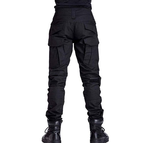 AKARMY Men's Hiking Pants Casual Camouflage Multi-Pocket Cargo Work Pants G3WF Black