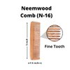SVATV Handcrafted Neem wood Comb For Detangling Hair For Thick, Curly And Wavy Hair, Non-static And Eco-friendly With Wide Tooth For Grooming Hair Comb - (N-16)