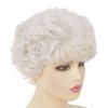 Dai Cloud White Short Wigs Womens Curly Wig with Bangs Old Women Pixie Cut Hair Wig for Cosplay Daily Use