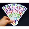Rainbow Peace Symbol Sign Tattoos, 60's Hippie Party Favors