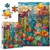Cactus Puzzles for Adults 1000 Pieces and up, PICKFORU Stained Glass Puzzle Including Mosaic Art Cactus, Colorful Succulent Puzzles for Plant Lovers