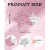 Wecoe 6pcs Pink Star Hair Clips Sparkly Rhinestone Alligator Hair Clips Kids Baby Toddler Little Girls Cute Bling Decorative Hair Clips Y2k Short Hair Braiding Hair Accessories for Women Girls Gift