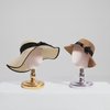 UnPinnable Wig Head Stand 21 Inch Mannequin Head Hat Stand Canvas Block Head Hat Mannequin Head Display Fabric Wig Holder Display Heads for Wigs, Hats, Caps, Headdress, Masks, Detachable Chrome Stand