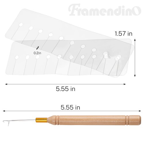 Framendino, 15 Pack Clear Heat Shield Guards Hair Extension Tools Multi Hole Shield Spacers Fusion Glue Protector with Hook Pulling Needle for Hair Extensions
