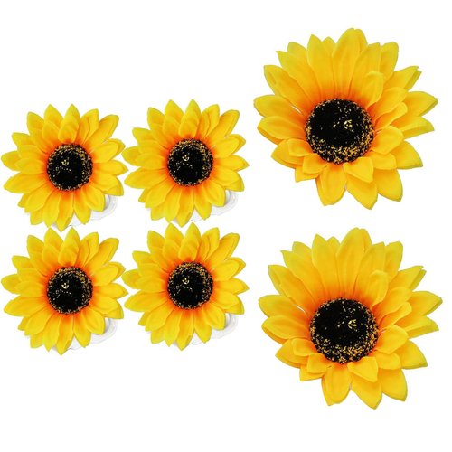 6PCS Sunflower Alligator Hair Clips Simulation Daisy Salon Duckbill Hairpins Floral Clamps Barrettes for Bridal Girls Party Beach Vacation Headwear