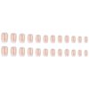RUOKEXIN Press on Nails White French Tip Fake Nails Square Medium Length False Nails with Silver Glitter Designs Ombre Glossy Artificial Nails Acrylic Glue on Nails Natural Stick on Nails for Women
