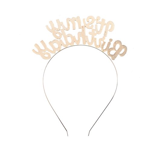 JIAHANG Letters Birthday Tiara Headband&Sash for Girls Women, It's my Birthday Crown Headband and Sash Set, Birthday Girl Headband Gifts, Sweet Happy Birthday Accessories (golden 2)
