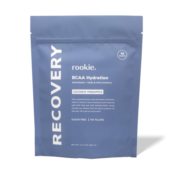 Rookie Wellness Recovery BCAA - Electrolyte and BCAA Powder with 5 g of Branched Chain Amino Acids for Muscle Recovery, Electrolytes for Hydration, & Only 10 Calories (30 Servings, Coconut Pineapple)