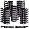 50-Pack Volleyball Hair Ties for Girls, Accessories, Bracelets, Elastic Bands, Bulk Gifts for Team Featuring the Words "Bump - Set - Spike - Repeat" (3.35x0.6 in) black, white