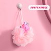 Lurrose 2pcs Unicorn Shower Loofah Exfoliating Mesh Shower Ball Pouf Kids Bath Sponge Body Cleaner Deep Cleaning Loofah Bath Sponge
