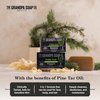 The Grandpa Soap Company Pine Tar Bar Soap for Men- Made With 100% Plant-Based Pine Tar Oil, 3 in 1 Cleanser Deodorizer and Moisturizer, Dermatologist Tested, Safe for Sensitive Skin, 3.25 Oz, 6 Pack