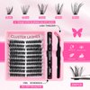 Fluffy Lash Clusters Kit 200pcs DIY Lash Extension Kit, Wispy Lash Clusters Kit Natural 8-16mm Thick Volume Eyelashes Extension Kit with Lash Bond and Seal and Lash Tweezers.(200P-5K-Kit)