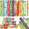 YYMYMGJ 48 Pcs Reading Book Love to Read Slap Bracelets Party Favors, Book Wristbands Bracelets Goodie Bag Fillers for Reading Book Birthday Party Decorations Supplies for Kids Classroom Rewards