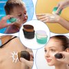 2 Pack Sunblock Buddy Brush Set with Protective Caps, DanziX Sunscreen Applicator for Kids, for Sunscreen, Suncream and Lotions - White + Brown