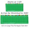Hawaiian Table Skirt 11ft Long Stretches to 30ft! | (29" Tall) Green Hibiscus Luau Party Decoration | Tropical Theme Decor (1 Table Skirt)