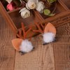 Christmas Deer Ears Headband Hairpins Hairbands Brown Elk Deer Antlers Headband with Elk Fluff Design Party Xmas Reindeer Antlers Decor Christmas Deer Costume Headband Hairpin for Women