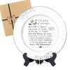 Urllinz 25th Anniversary Plate with Platinum Foil-25th Anniversary Wedding Gifts for Couple Silver Unique,25th Year Annivesary Marriage Gifts for Her Him Husband Wife,9 Inch