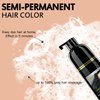3 in 1 Semi-Permanent Black Hair Dye - 13.5 FL Oz, 100% Grey Coverage, Hair Color Shampoo