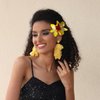 Rowcay 10 Pcs Bohemian Flowers Hair Clip, Multi Color Chiffon Orchid Hair Clips, Double Orchid Hair Clips, Bridal Wedding Jewelry, Beach Party Wedding, Hair Clip Accessories