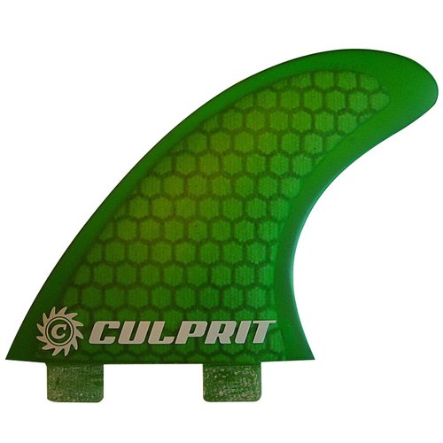 Culprit Surf Honeycomb RTM FCS M3 Style Thruster Surfboard Fins - Green - C2