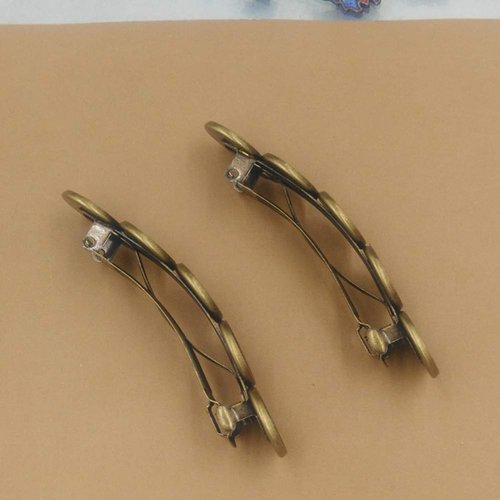 10 Pieces Metal Hair Clips with Blank Round Tray Base Fits 12mm Round Hair Clip Cabochon Settings Hair Barrettes with Blank Hairgrip Base Trays for DIY Hair Accessories Making, Antique Bronze