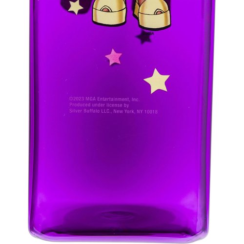 Silver Buffalo Bratz Doll Star Set Plastic Square Water Bottle with Lid, 25 Ounces