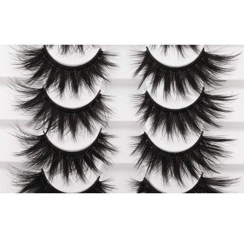 False Eyelashes Fluffy Mink Lashes 20MM Long False Lashes 9D Cat-eye Volume Faux Mink Lashes Pack 8 Pairs by FANXITON