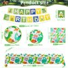 123 Pack Dinosaur Party Supplies Dino Birthday Party Decorations Set Dinosaur Themed Happy Birthday Supplies Include Plates, Napkins, Birthday Banner, Party Tablecloth for 40 Guests