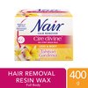 Nair Cire Divine Microwaveable Body Hair Removal Wax Kit (Tahitian Gardenia, 400g/14oz)