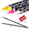 6Pcs Rhinestone Picker Tools Self Adhesive Wax Pencil with 2Pcs Extra Wax Tips, 2Pcs Tweezers and Pencil Sharpener for DIY Nail Art