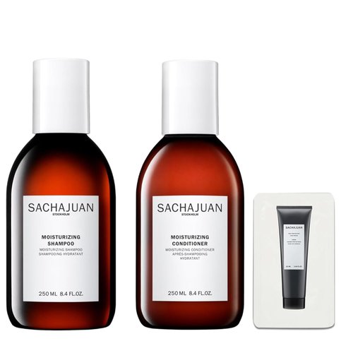 Sachajuan Moisturizing Shampoo and Conditioner Set with Heat Protectant - Ocean Silk Technology and Argan Oil For Optimal Moisture, Repair Damage, and Frizz Control - Set of 2 (8.4 oz)