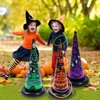 10PCS Halloween Inflatable Witch Hat Ring Toss Game Halloween Games with 8 Rings and Pump Halloween Decorations Gift for Kids Adults Family Party Games