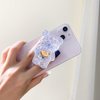 4 Pcs Purple Mobile Phone Finger Stand Cute Bear Doll Phone Holder Support Comfortable Grip Anti Slip Creative Flexible Light Cell Phone Stands Adhesive Card Holders