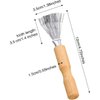 2 Pcs Handle with Groove Hair Brush Cleaner Tool Cleaning Comb Brushes for Hairbrush Easy Clean Solution with Metal Rake Wooden Handle for Home and Salon Use Styling Tools