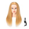 Hairlink 20-22'' Mannequin Head With Human Hair Styling Training Head Dolls for Cosmetology Manikin Maniquins Practice Head with Stand (6611W2714H)