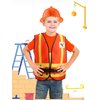 Puteraya 12 Pcs Kids Construction Worker Costume Dress Up include Construction Vest Hard Hat Goggles for Kids Halloween (Color Style 2)