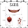 Halloween Prank Makeup Temporary Tattoo, 26 PCS Halloween Temporary Face Tattoos for Adults, Halloween Mouth Tattoos Stickers, Horror Clown Fake Face Scars Wound Tattoo Makeup Kit for Cosplay Party