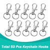 100PCS Premium Swivel Snap Hooks with Key Rings,Metal Lanyard Keychain Hooks Lobster Clasps for Key Jewelry DIY Crafts 1.25inches/32mm(50 Pcs Lanyard Snap Hooks+50 Pcs Key Rings)