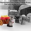 Replacement Parts for Fisher-Price Little People Christmas Manger Scene Nativity Set - HMX70 ~ Gray Donkey Pulling Brown Cart with Basket of Food ~ Works Well with All Little People Sets!