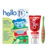 hello Tooth Fairy Kit with Tooth Fairy Door Hanger and Tooth Teddy Bear, Includes Full Size Fluoride Kids Strawberry Toothpaste and Kids Toothbrush, for Children Ages 3 and Up