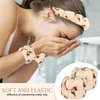 Semato Spa Headband and Wristband Set Skin Care Headband Fluffy Bow Face Wash Headband Hair Accessories Bubble Sponge Spa Headband for Women and Girls (leopard)