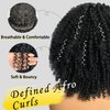 SOKU Afro Kinky Curly Wigs for Black Women Short Natural Black Curly Afro Wig with Bangs 10 Inch Synthetic Glueless Full Wig Heat Friendly Afro Bomb Curly Womens Wig