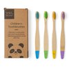 Wild & Stone | Organic Children's Bamboo Toothbrush | 4 Pack | Soft Fibre Bristles | 100% Biodegradable Handle | BPA Free | Vegan Eco Friendly Kids Toothbrushes (Multicolor)