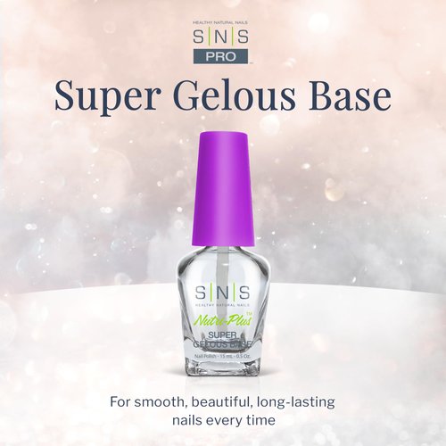 SNS Base Coat Nail Polish for Nail Dip Powder, Super Gelous Base - Long-Lasting & Fast-Drying Nail Strengtheners Gel Base for Premium Colors - Low Odor & No UV Lamp Required - 0.5 oz.